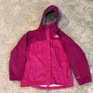 Girls North Face rain jacket XL